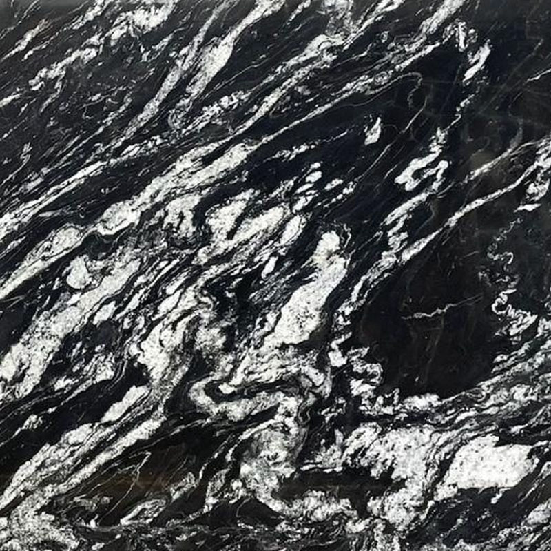 Black Forrest Granite Slab - a dark Granite with wonderfully striking veins
