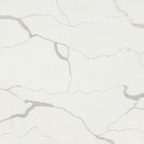 Calacatta Legero - Quartz Range - white background, light grey detail and striking grey veining